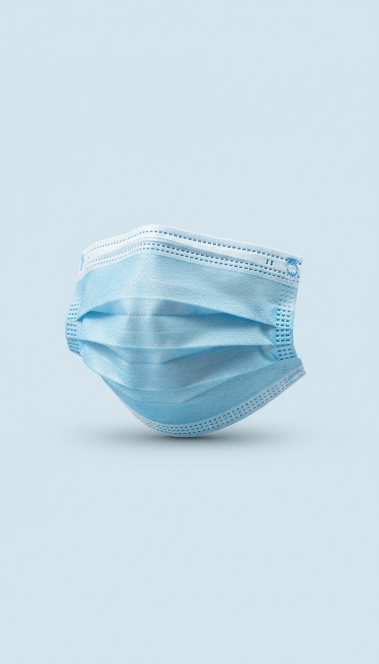 Disposable Face Mask Triple-Layer Blue